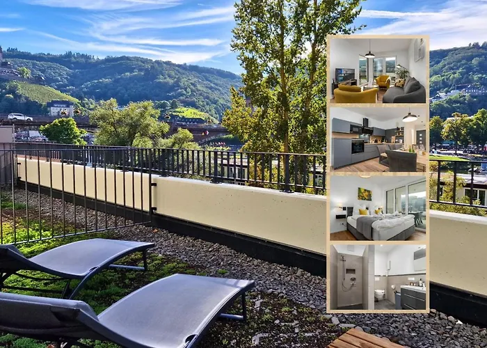 Vivamosel: Appartement Mit Mosel & Burgblick - Balkon - Parken - Aufzug - Fahrradraum